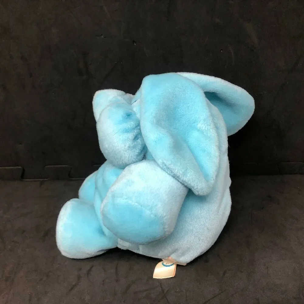 Blue Easter Bunny Plush Chubby Rabbit Small 6